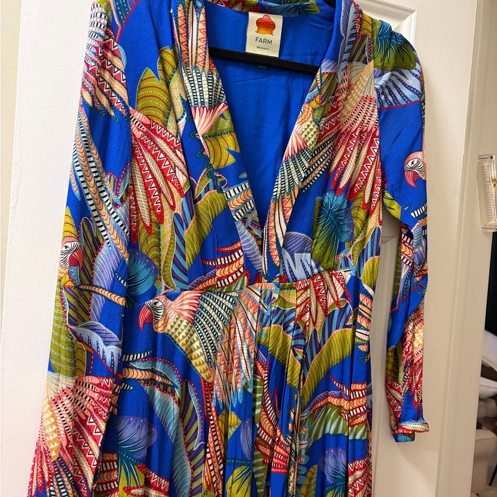 Sold! FARM Rio Blue Macaw Maxi Dress - Picture 5 of 6